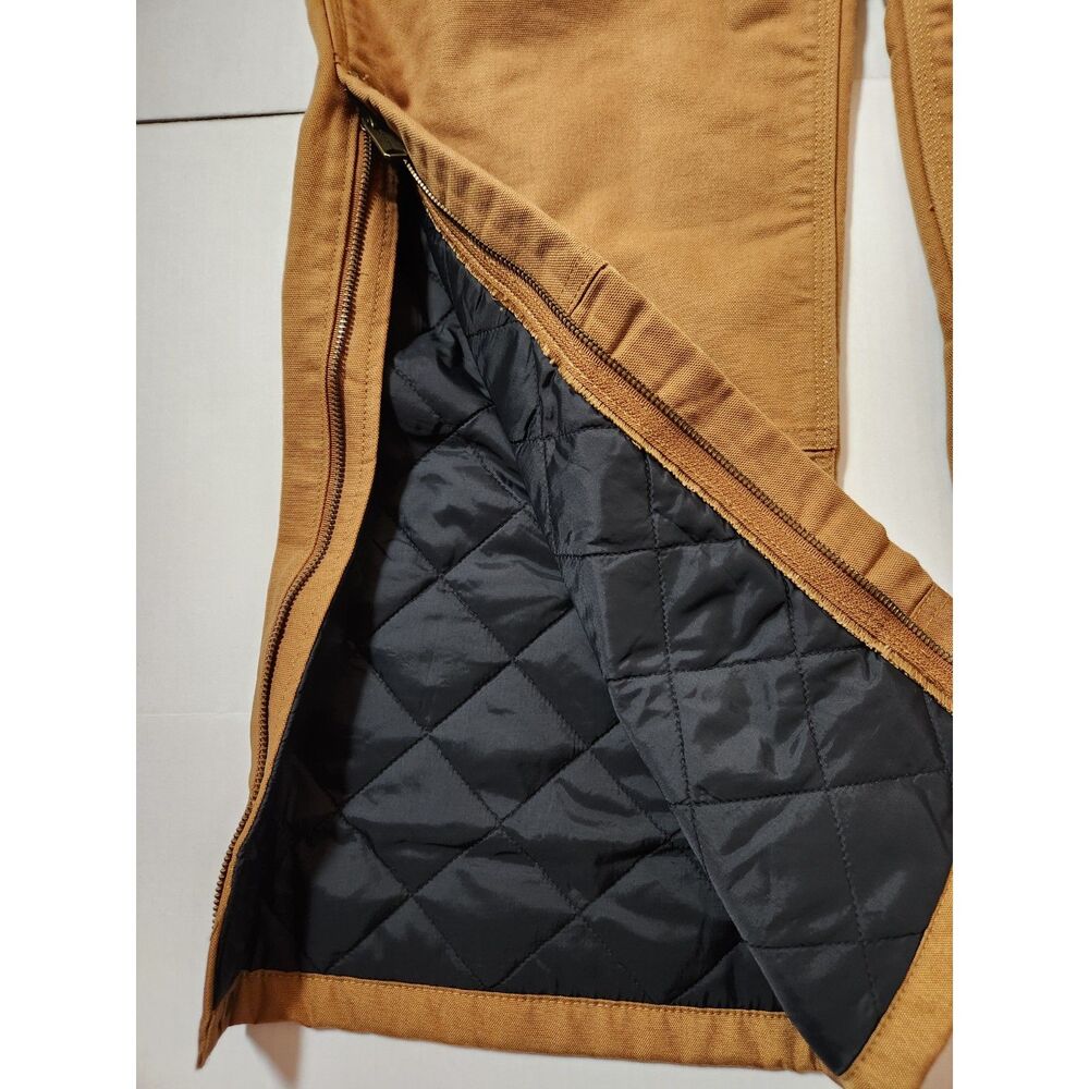 Carhartt Women’s Brown Insulated Bib Overalls Large Relaxed Fit - Picture 5 of 9